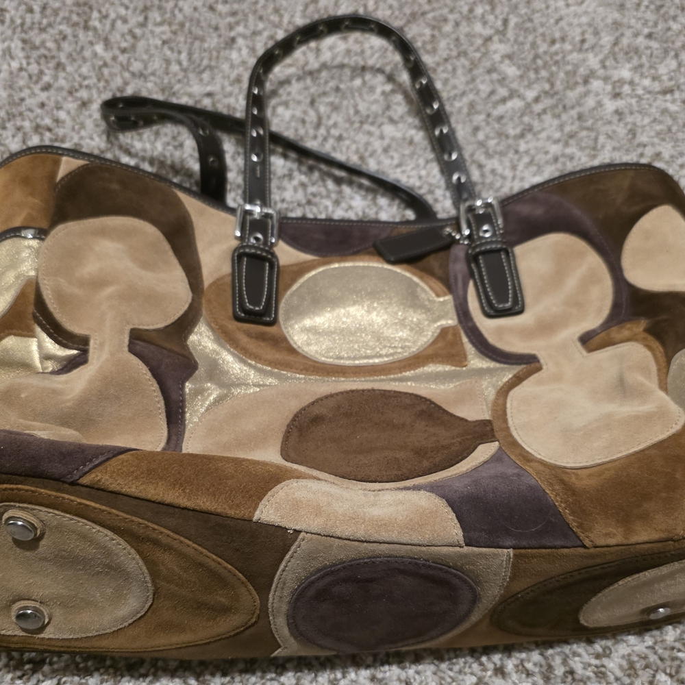 Coach Brown and Tan Tote Bag